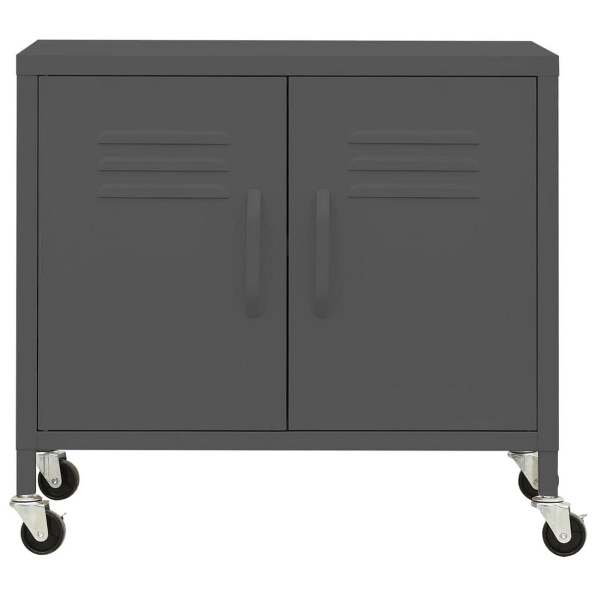 LAGERSCHRANK ANTHRAZIT 60X35X56 CM STAHL - Anthrazit, Metall (35/56/60cm) - vidaXL