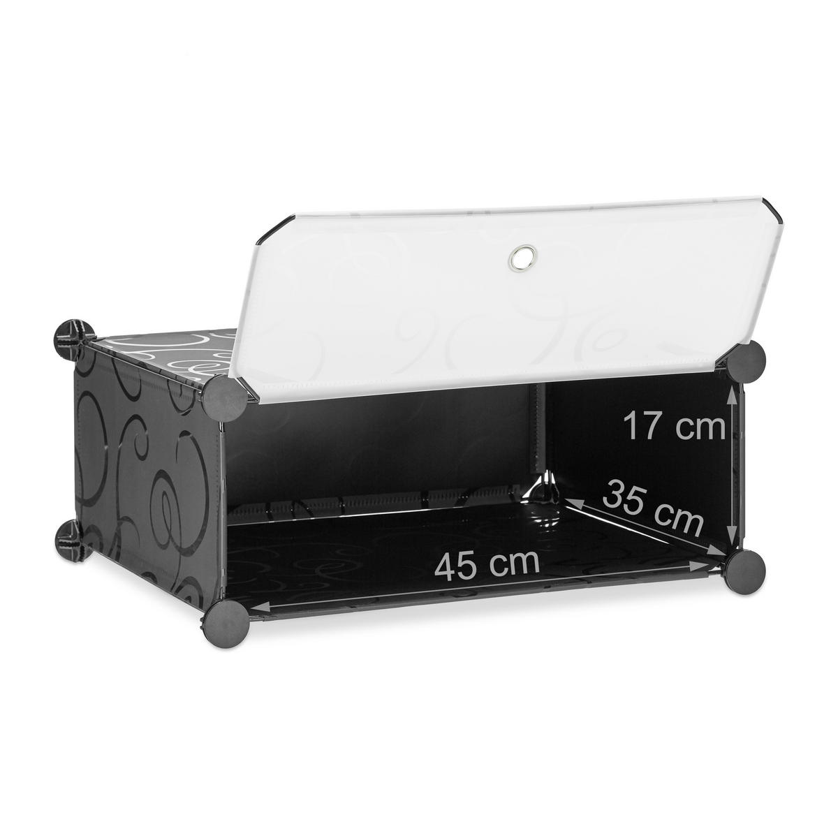 SCHUHSCHRANK - Schwarz, Kunststoff/Metall (49/107/37cm) - Relaxdays