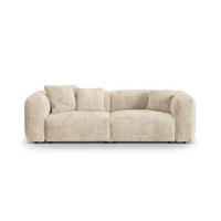 SOFA modular Martina aus Cord leichtes beige 3 Sitzplätze - Creme, Textil (106/75/240cm) - Micadoni
