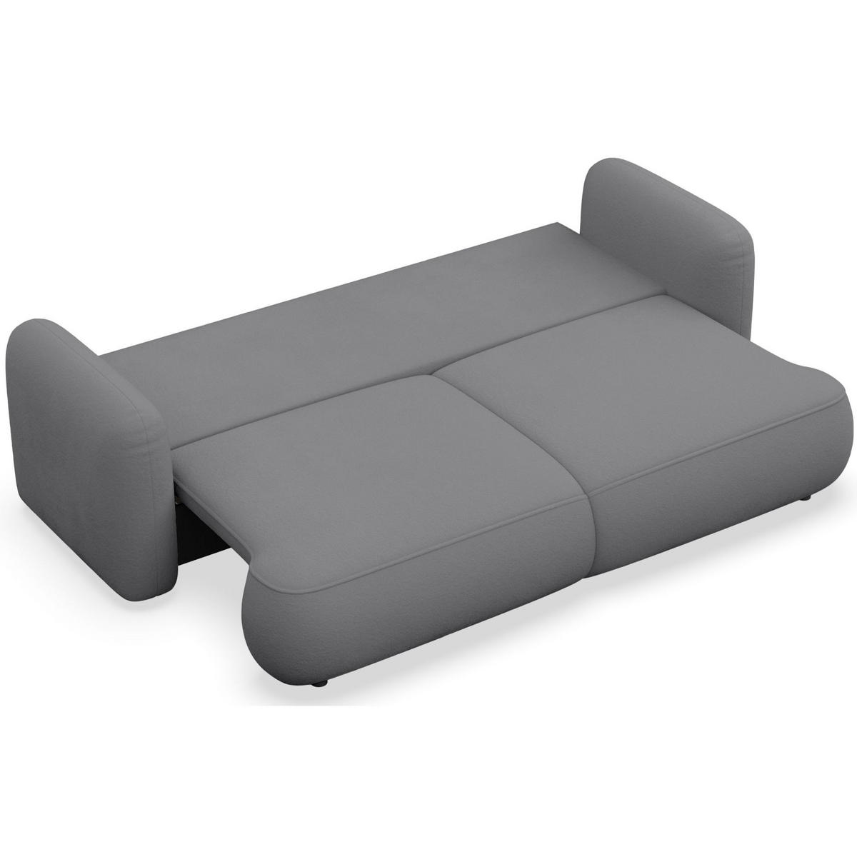 3-SITZER SCHLAFSOFA Tvoya Grau Chenille - Schwarz/Grau, Kunststoff/Textil (253/82/110cm) - Selsey