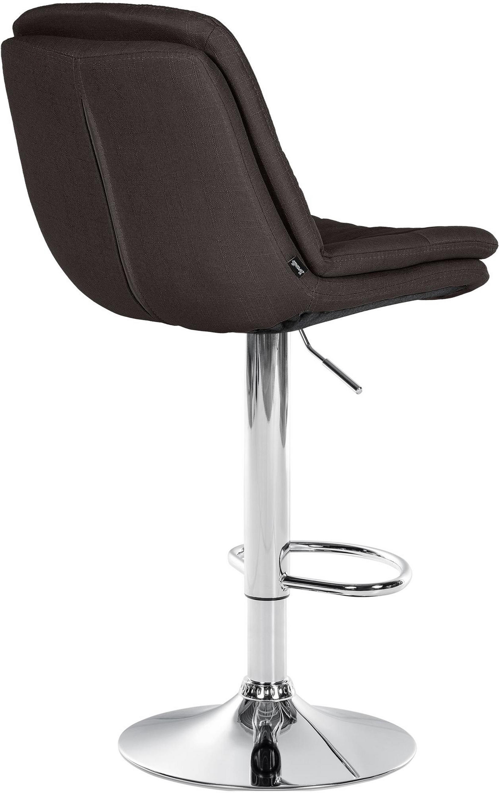 BARHOCKER Laura Stoff chrom dunkelgrau - Chromfarben/Dunkelgrau, Textil/Metall (46/113/54cm) - TPFLiving
