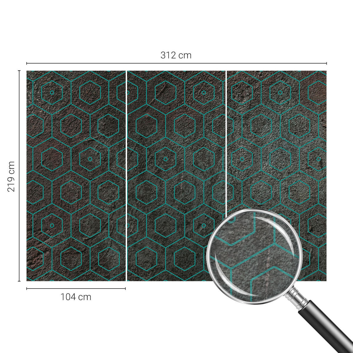 FOTOTAPETE 312x219 cm - Geometrisches Muster - Braun, Textil (312/219cm) - Wallfluent