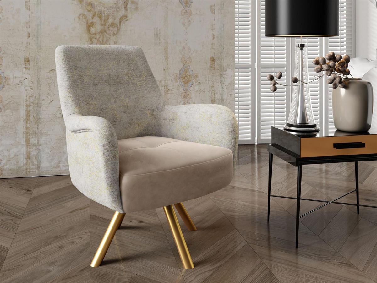 SESSEL Valerie In Touch Me - Beige, Holzwerkstoff/Textil (74/100/92cm) - Fun Möbel