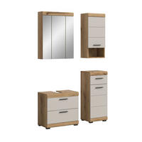 BAD-SET SCOUT 4-tlg. (B/H/T: ca. 112/191/34 cm) in Evoak Oak Nachbildung/- - Eichefarben, Holz (112/191/34cm)