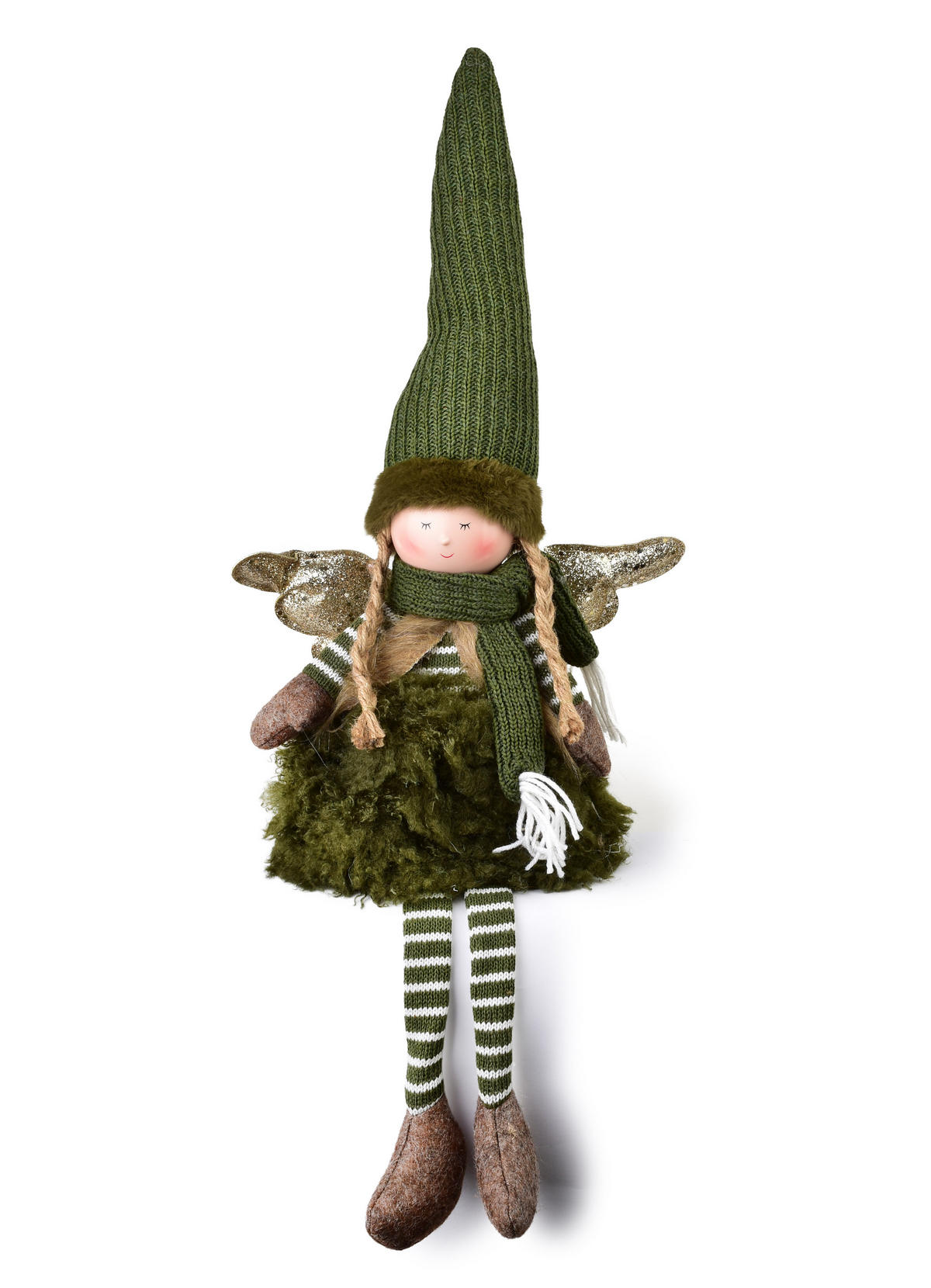 DEKORATIONSFIGUR Santa Lila Dunkelgrün - Grün, Textil (13/48/18cm) - Mondex
