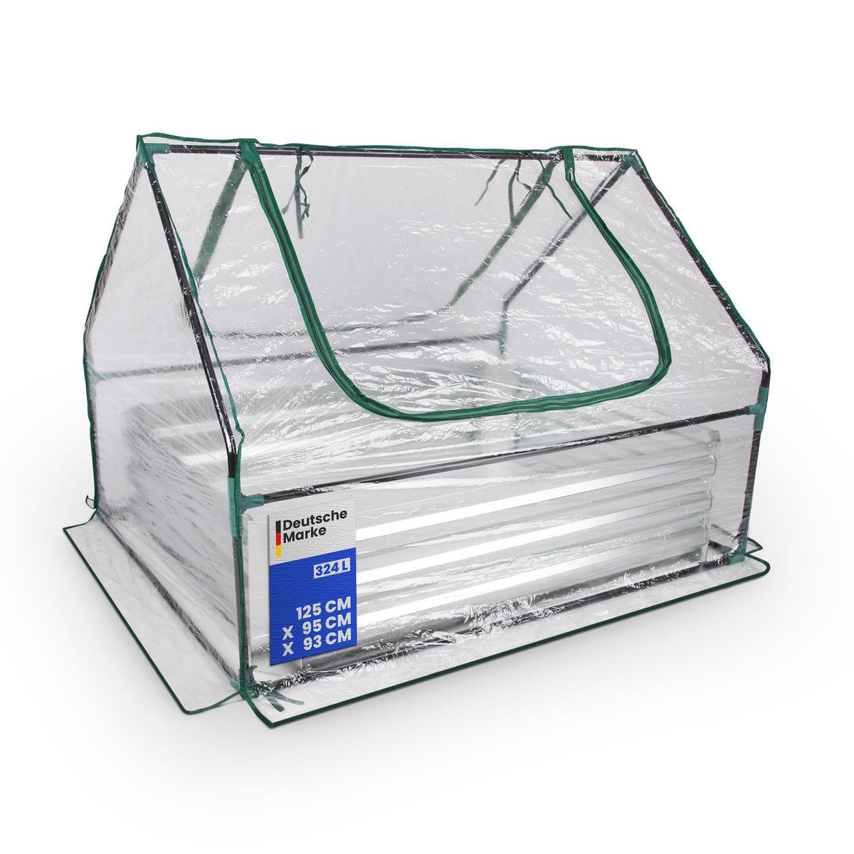 HOCHBEET mit Gewächshaus 2in1 Metall 95x125x93 cm - Transparent, Metall (125/93/95cm) - Bestlivings