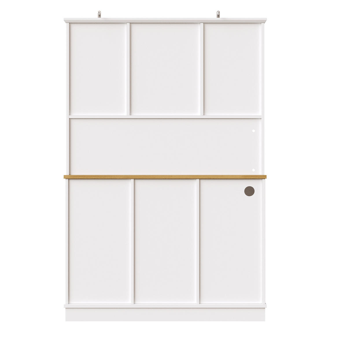 GESCHIRRSCHRANK aus MDF 118x39,5x180cm in Weiß mit LED & Steckdose - Weiß, Holzwerkstoff (118/180/39.5cm) - Modfu