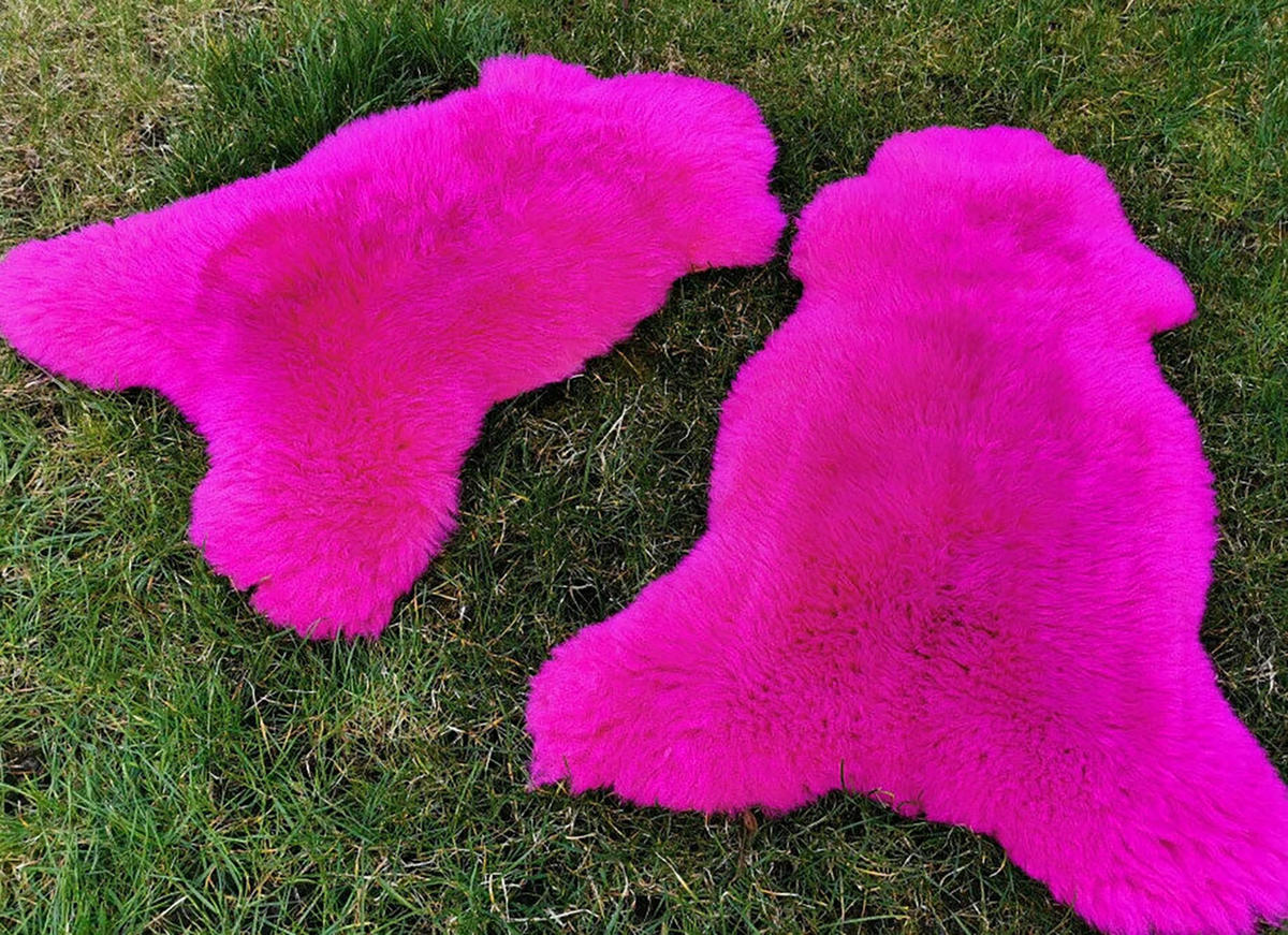LAMMFELL Öko bunt gefärbt weich Fell Teppich Fuchsia ca. 110 cm - Magenta, Fell (60/110cm) - Provellus