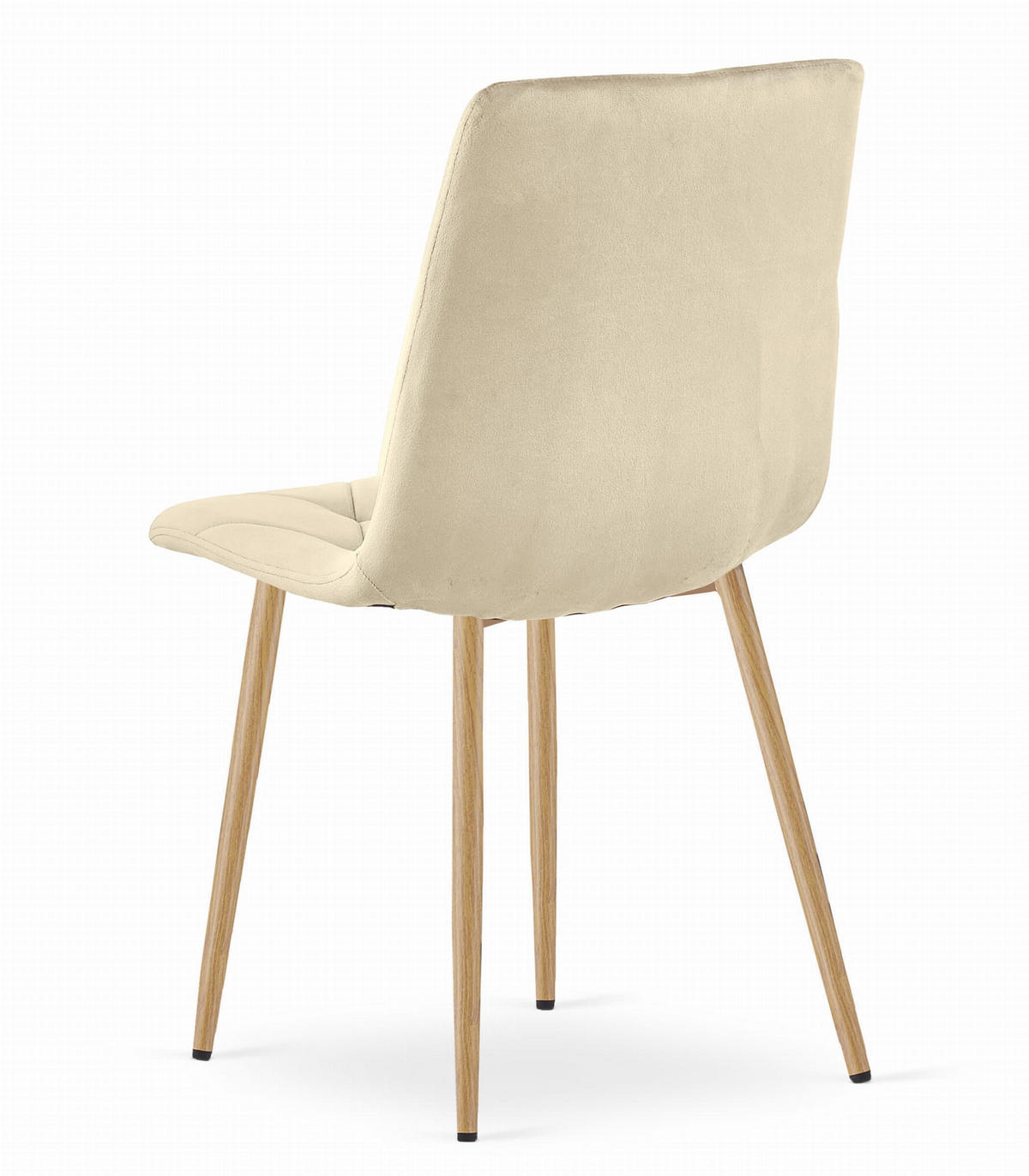 STUHL BOSA 6-er Set, Beige, Metallbeine in Holzfarbe - Beige, Textil/Metall (44/89/40cm) - Komodee