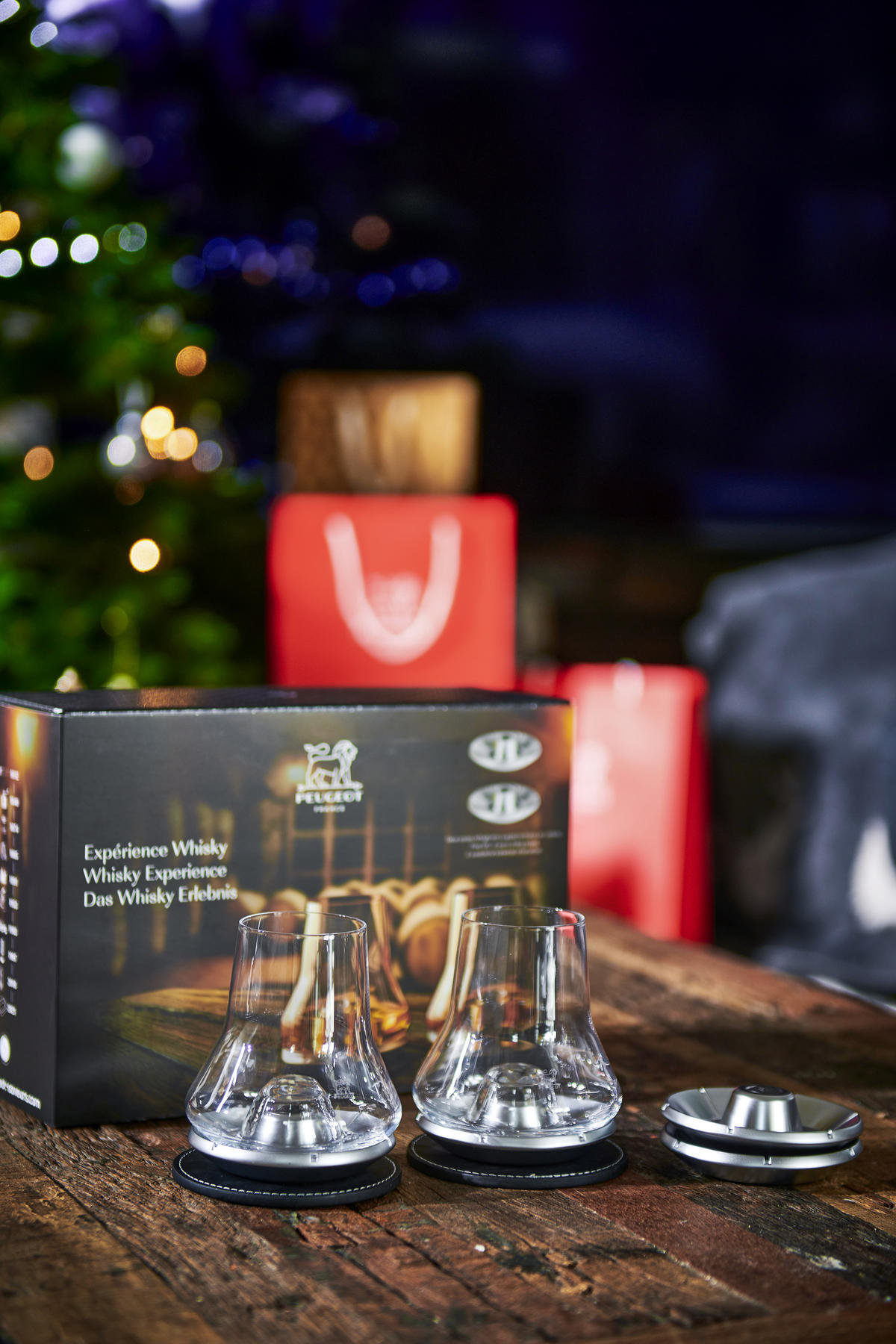 GESCHENKSET Experience Whisky Gläser mit Kühlsockel - Grau, Glas (0.4L) - PEUGEOT