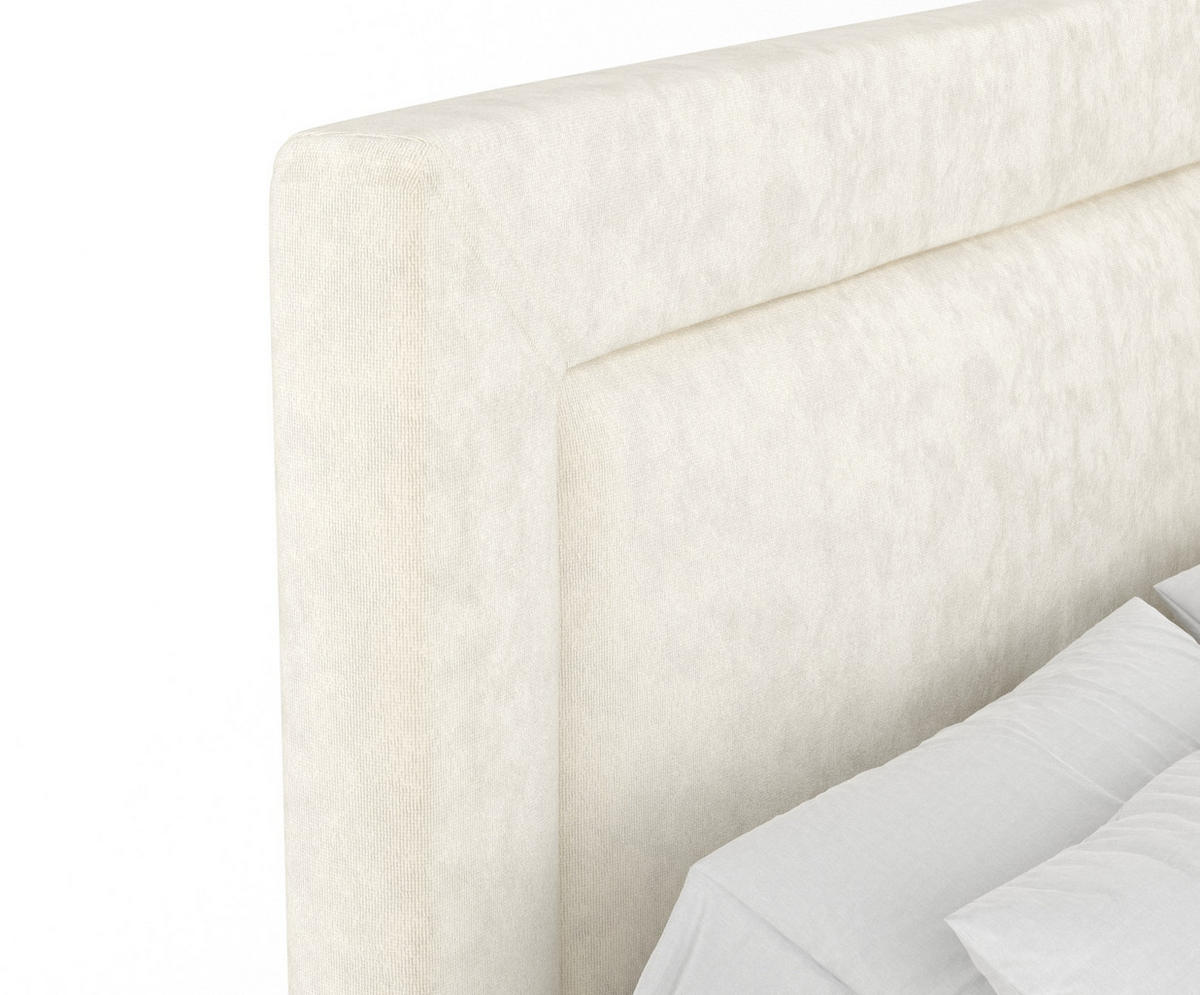 BOXSPRINGBETT Laguno Creme 200/200 cm mit Latex-Topper - Silberfarben/Creme, Holz/Holzwerkstoff (200/200cm) - Maison de Reve