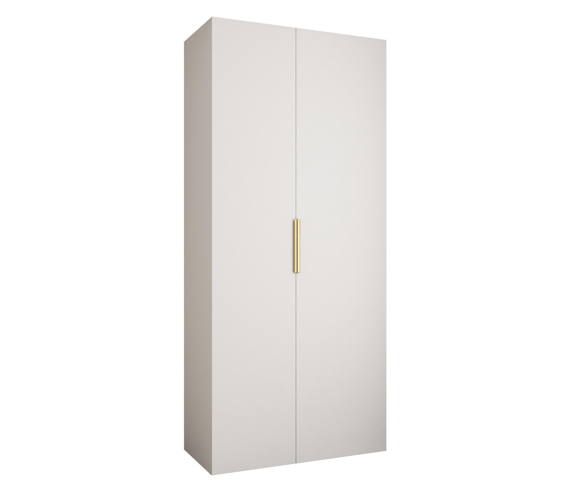 Abiks Möbel Drehtürenschrank Weiß, Gold 110x245.5x40 cm
