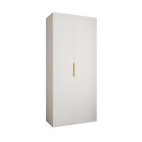 DREHTÜRENSCHRANK 245,5/110/40 2-türig - Goldfarben/Weiß, Holz/Metall (110/245.5/40cm) - Abiks Möbel