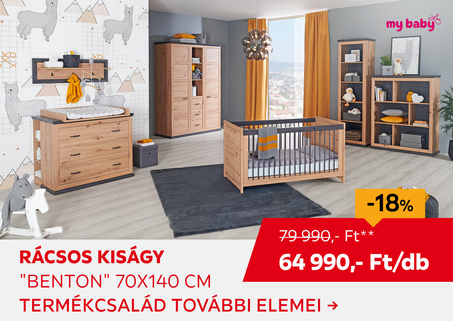 RÁCSOS KISÁGY "BENTON" 70X140 CM Kiemelt termék 79990 Ft.- helyett 64990 Ft.-