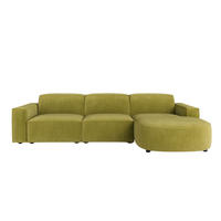 ECKSOFA Cursal Round L-Form, Stoff Salvador, Olive, Rechts - Olivgrün, Holz (284/166cm) - Kaiser Möbel