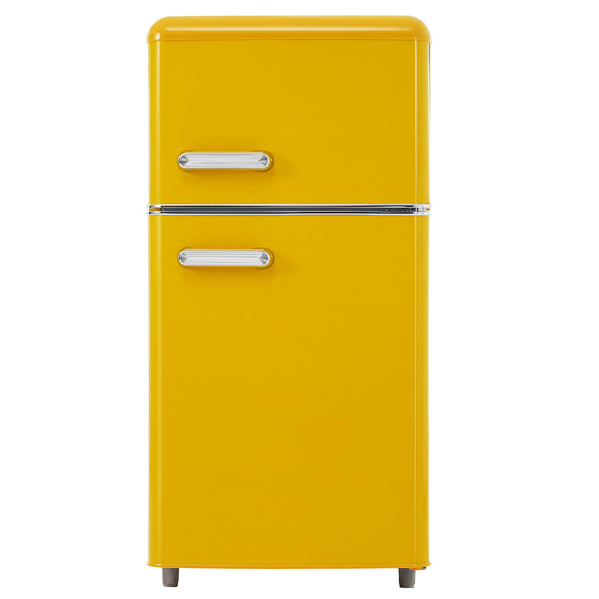 KUHLSCHRANK 46/45/91 cm Gelb 72L mit LED-Licht - Gelb, Metall (45/91/46cm) - Oxeza