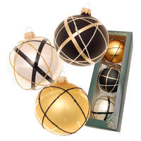 CHRISTBAUMKUGELN Champagner-Design Goldfarbig 8cm (Glas / 3 Stk.) - Goldfarben, Glas (8/8/8cm) - Krebs Glas Lauscha