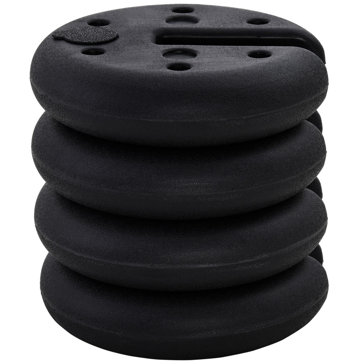 PAVILLON Standfuß 4 Stk. Gewicht Partyzelt Pavillongewicht befüllbar bis 5 kg Gewichte für Pavillon Beschwerer für Pavillons Ø25 x 6 cm Schwarz - Schwarz, Kunststoff (25/6/25cm)