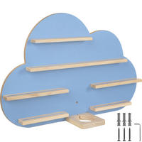 WANDREGAL Mylittlestory Cloud,76 x 15,5 x 50 cm, blau - Blau, Holz (76/50/15.5cm) - tectake