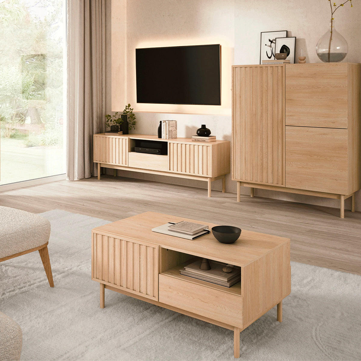 SIDEBOARD Idor Holz - Braun, Holzwerkstoff (106/130.3/36.8cm) - Petits-meubles