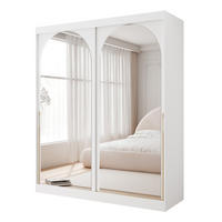 SCHWEBETÜRENSCHRANK CLARITY 2-türig 200/65/215 cm Weiß / goldene Griffe - Goldfarben/Weiß, Holzwerkstoff/Kunststoff (200/215/65cm) - Idohome