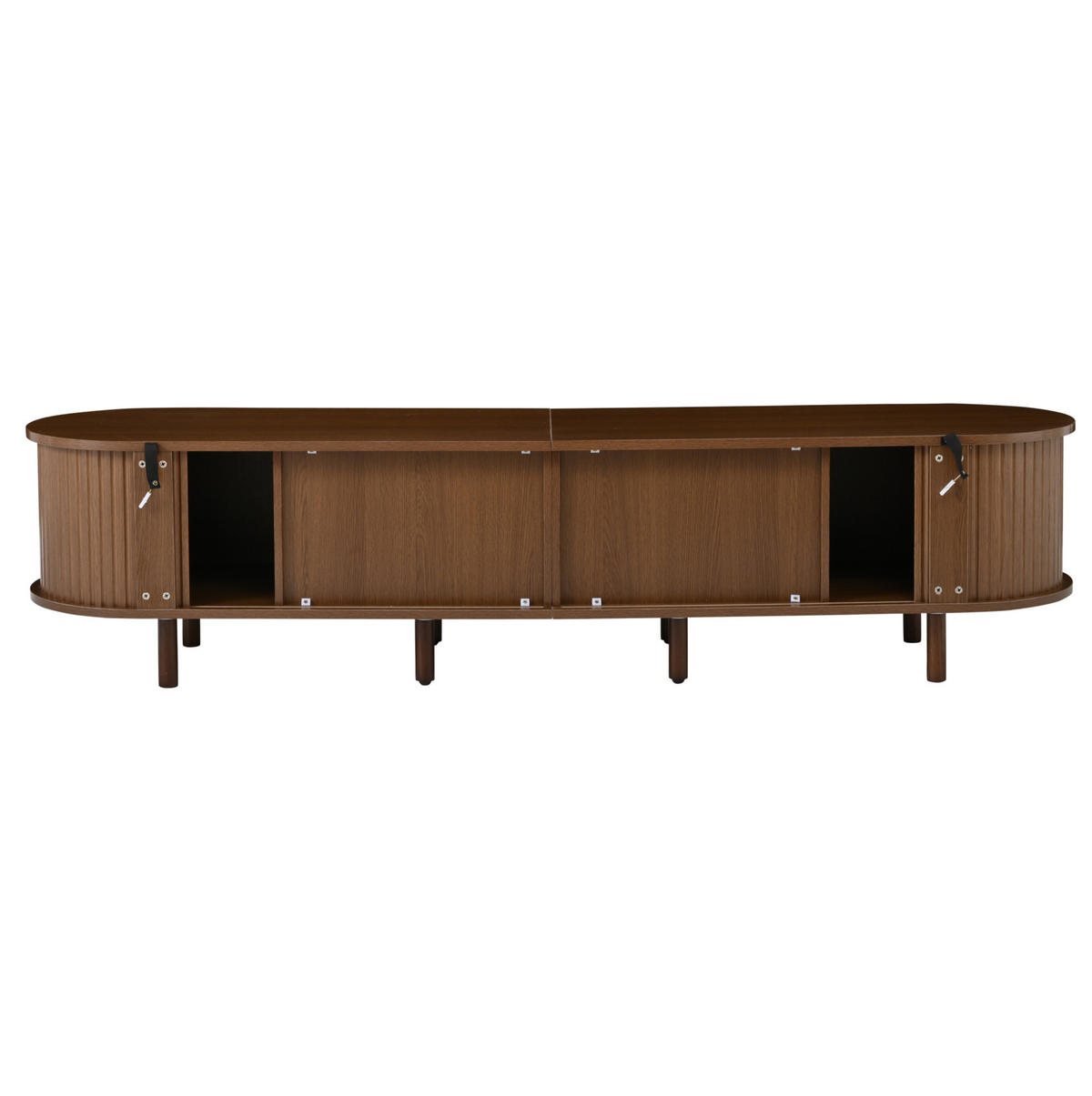 LOWBOARD 170/40/40 cm aus MDF mit Rattanfront und Schiebetüren Dunkelbraun - Braun, Holzwerkstoff (170/40/40cm) - Modenvie