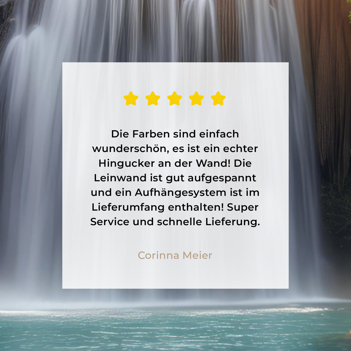 LEINWANDBILD Wasserfall - Natur - Pflanzen - Dschungel - Wasser 30x40 cm - Grün, Textil (30/40cm) - MuchoWow