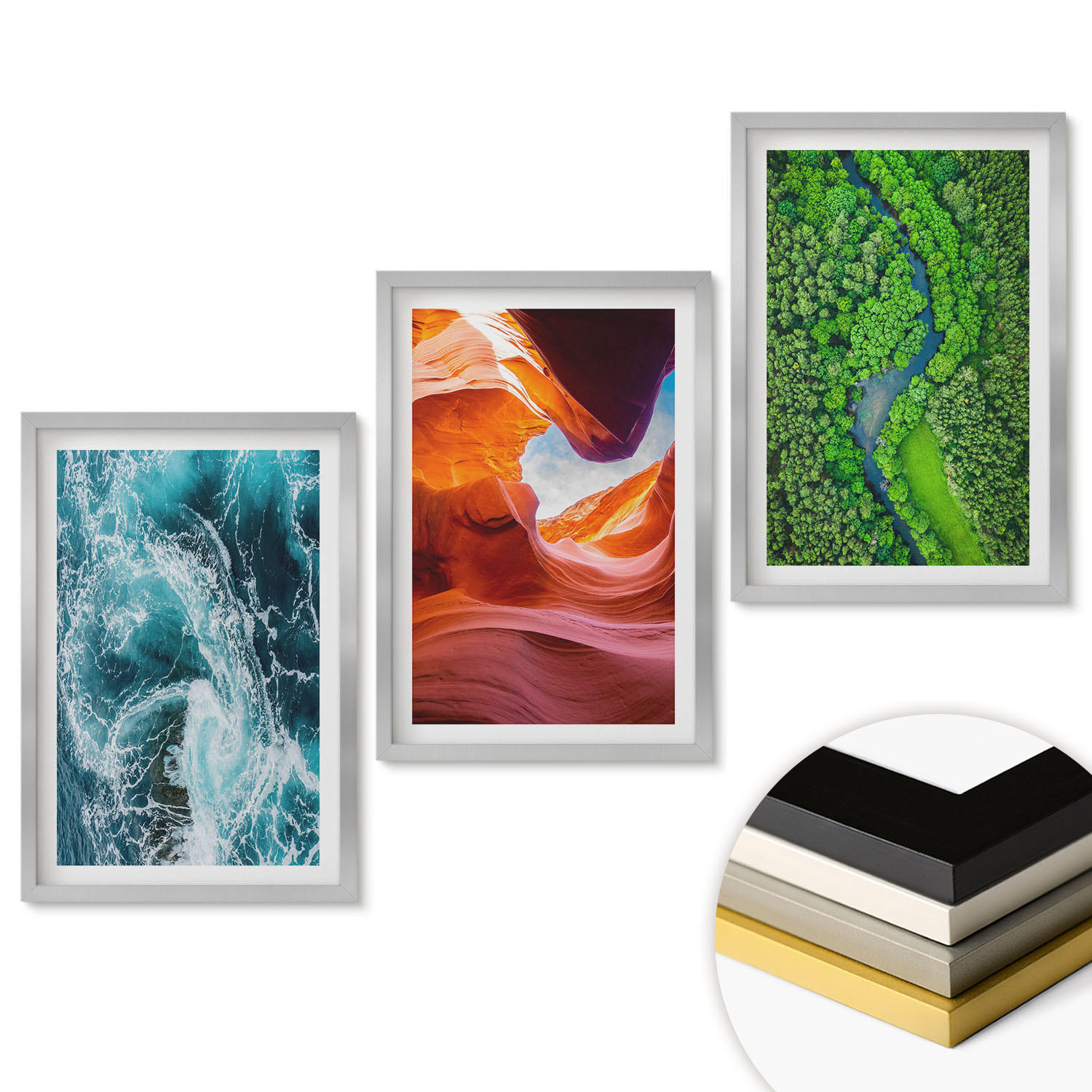 ArtPrintCave Wandbilder Silber 40x60 cm
