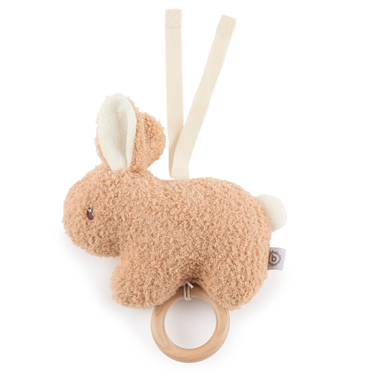 MUSIKSPIELUHR Hase aus Boucle - Ab Gebur - Braun, Textil (18/20cm) - Bieco Spielwaren