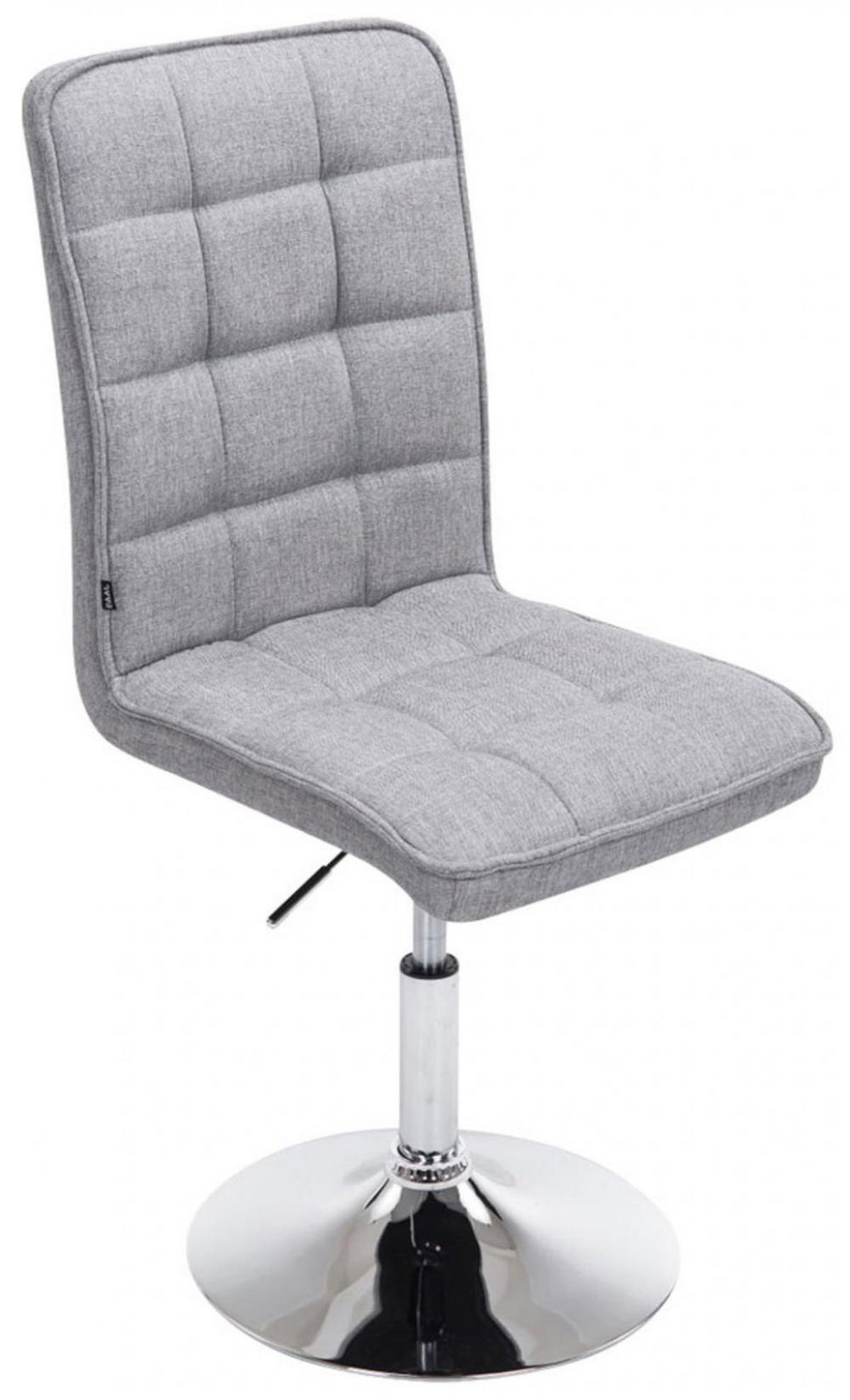 ESSZIMMERSTUHL 2er Set Stoff hellgrau - Chromfarben/Hellgrau, Textil/Metall (43/90/56cm) - CLP