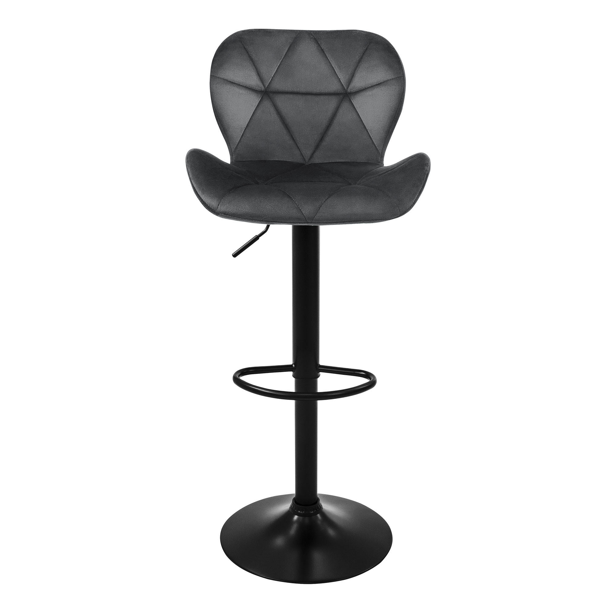 BARHOCKER Samt grau 2er Set - Grau, Metall (41/110/47cm) - ML-DESIGN