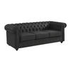 LEDERSOFA 3-Sitzer - Büffelleder - Schwarz - CHESTERFIELD - Schwarz, Leder (205/72/88cm) - Vente-Unique