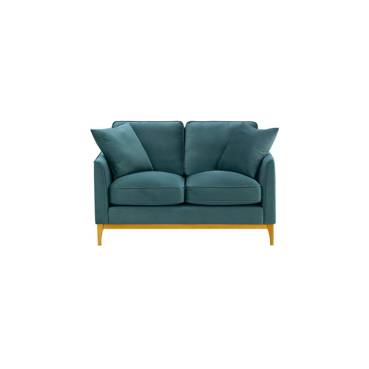 ZWEISITZER-SOFA Linara-Velluto 12 - Blau, Holz/Textil (141/91/95cm)