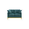 ZWEISITZER-SOFA Linara-Velluto 12 - Blau, Holz/Textil (141/91/95cm)