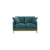 ZWEISITZER-SOFA Linara-Velluto 12 - Blau, Holz/Textil (141/91/95cm)