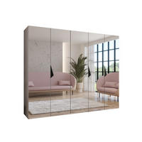 DREHTÜRENSCHRANK 202/250/52 5-türig - Beige/Schwarz, Holz/Metall (250/202/52cm) - Abiks Möbel