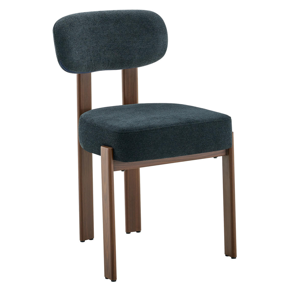 MATSTOL 2-PACK i Linnetyg med böjt ryggstöd och tjock stoppning - Svart, Textil (49/82.5/57cm) - Urban Meuble