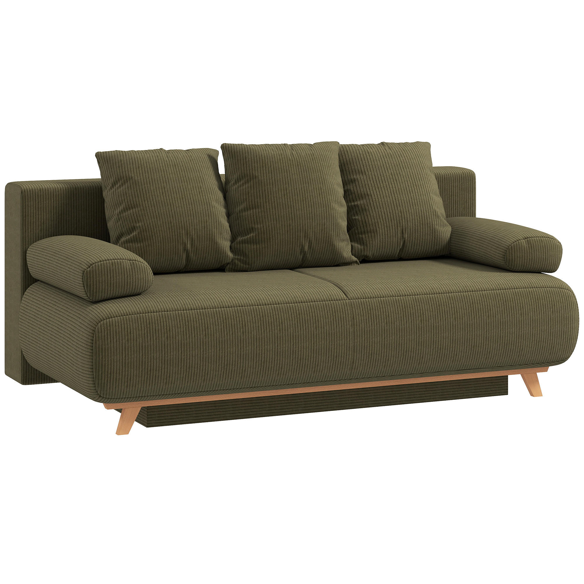 BÄDDSOFFA i mörkgrön manchester - Mörkgrön, Textil/Plast (100/84/188cm) - HOMCOM