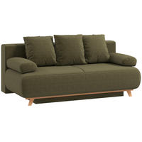 BÄDDSOFFA i mörkgrön manchester - Mörkgrön, Textil/Plast (100/84/188cm) - HOMCOM