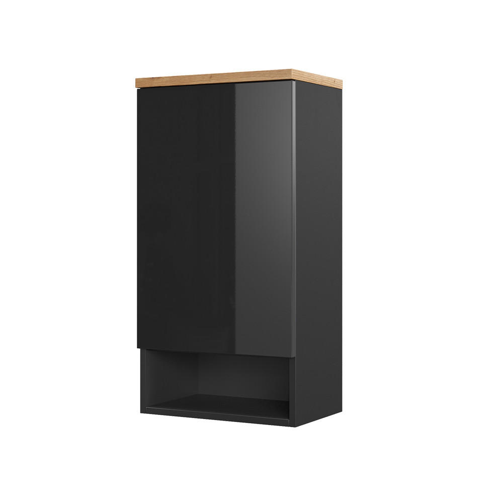 BADSCHRANK Eden Anthrazit 40 x 77.5 cm - Anthrazit/Eiche Artisan, Holzwerkstoff (40/77.5/27cm) - Vicco