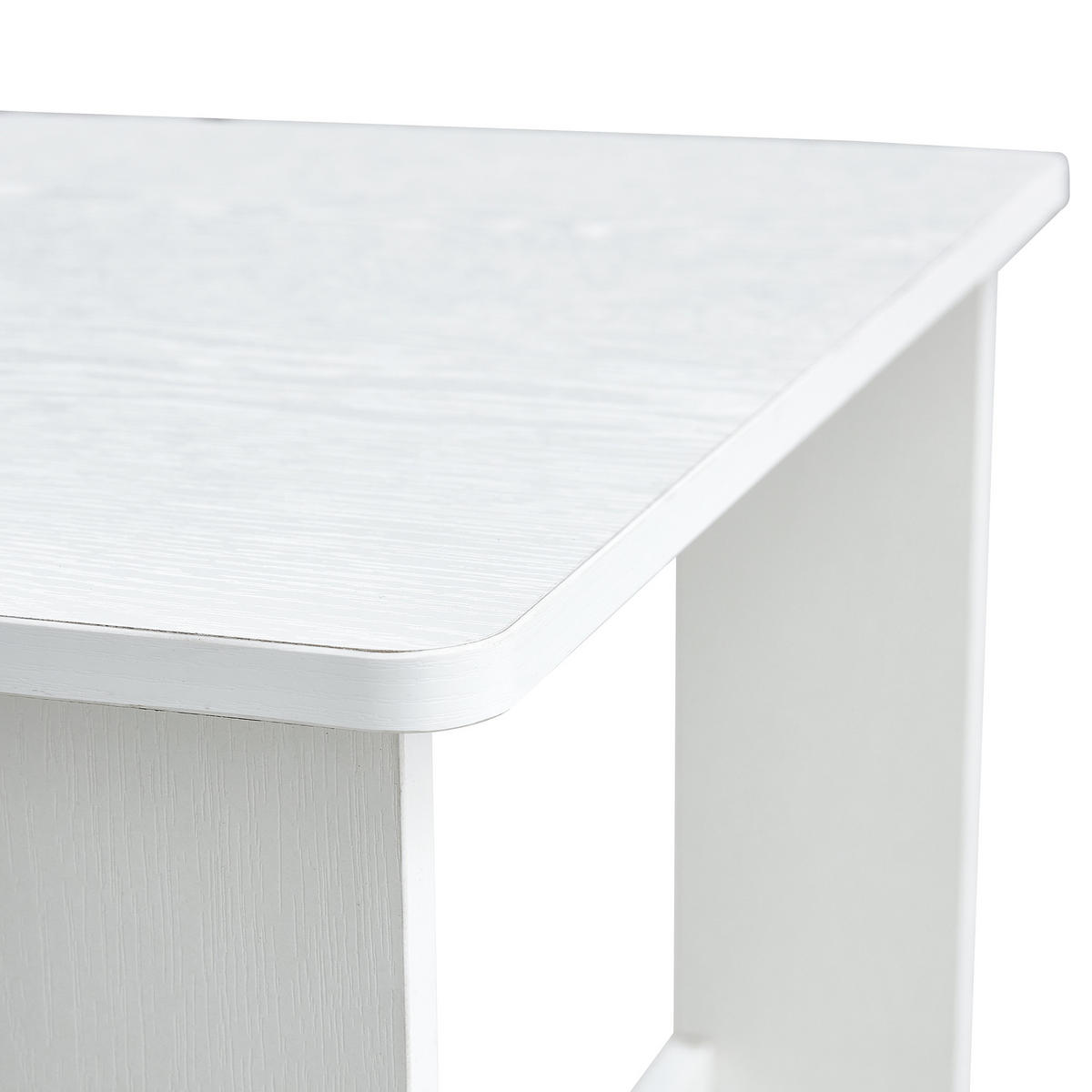 COUCHTISCH DE-138 Weiß mit Holzmaserung - Weiß, Holzwerkstoff (50/110/42cm) - ComfortXL