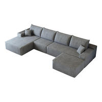 WOHNLANDSCHAFT DE-34857 U-Form 3-Sitzer Chaiselongue links Grau - Grau, Textil (175/83/270cm) - ComfortXL
