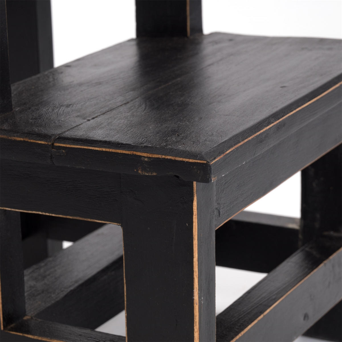 TRITTLEITER STEP Recyclingholz zweistufig 09 voodoo - schwarz - Schwarz, Holz (37/46/37cm) - DESIGN DELIGHTS