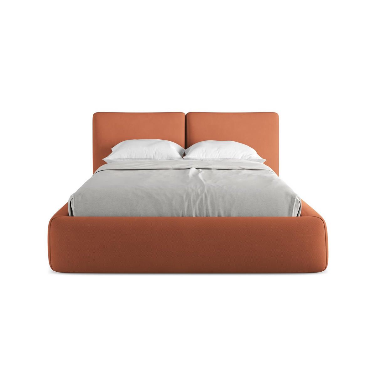 POLSTERBETT mit Bettkasten und Lattenrost 160x228 Orange - Terracotta/Schwarz, Kunststoff/Textil (140/200cm) - LaMiaSofa