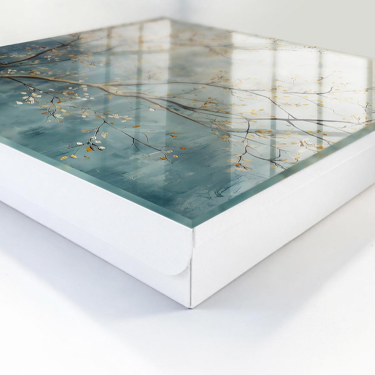 SCHLÜSSELBOX Weiß 30x30 cm – Türöffnung nach rechts - Entspannung in der Natur - Blau, Metall (30/30/5cm) - TULUP