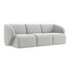 3-SITZER SOFA Samt Stoff Grau - Silberfarben/Schwarz, Holzwerkstoff/Kunststoff (244/75/94cm) - LaMiaSofa