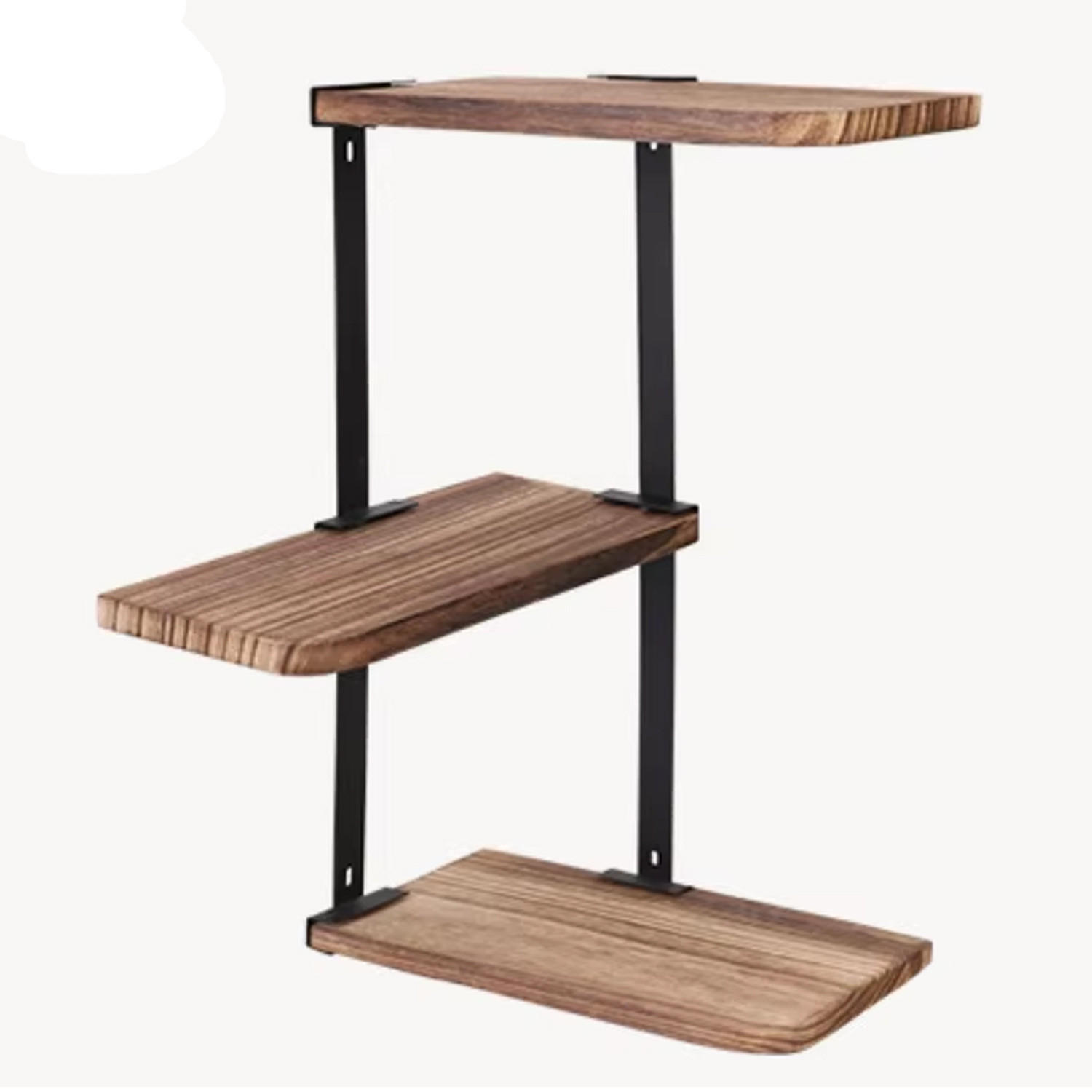 BEISTELLTISCH 3 Ebenen schwebend zur Wandmontage - Braun, Holz (13/25.9/43.7cm) - Kaket
