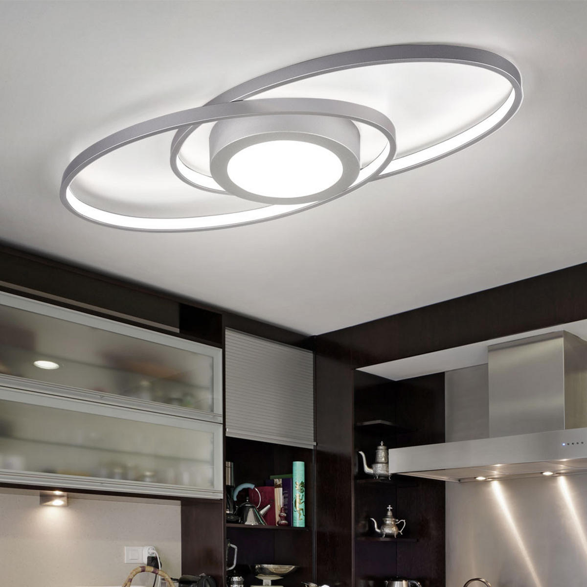 LED DECKENLEUCHTE Galaxy Silber Metall - Silberfarben, Metall (23/57/4cm)