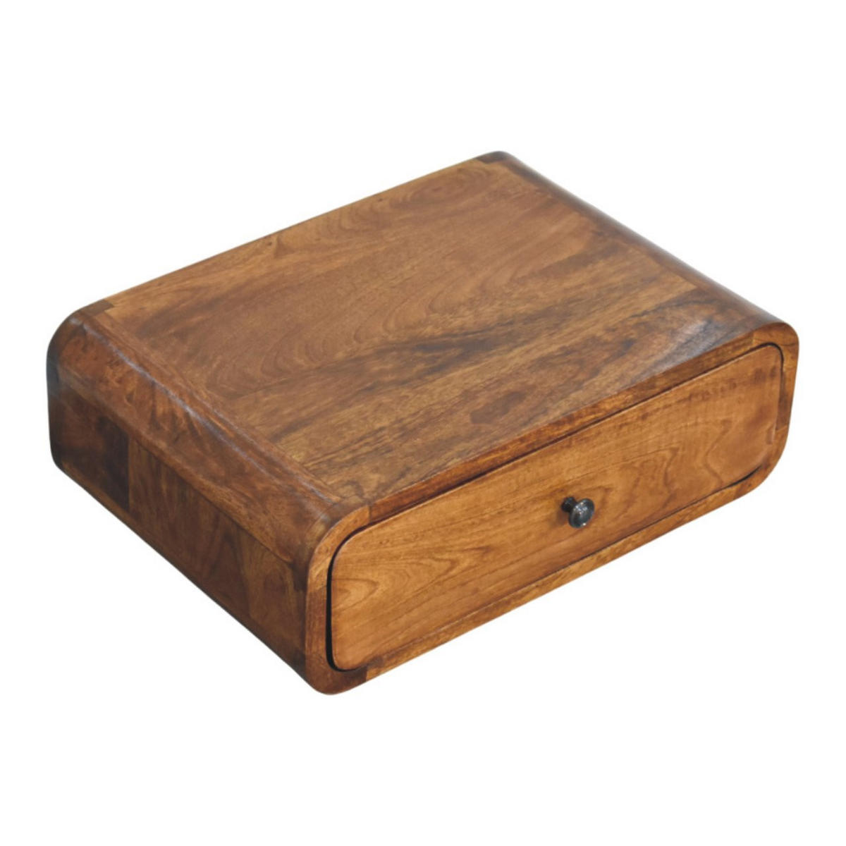 NACHTTISCH Avora Wandmontiert mit 1 Schublade, Braun - Messingfarben/Braun, Holz/Metall (45/15/32cm) - Artisan Furniture