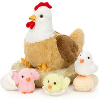 PLÜSCHTIER 7-teiliges Set mit Huhn und Küken 36 cm - Multicolor, Textil (30/36cm)